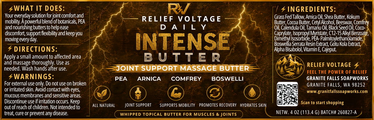 Relief Voltage - Daily Intense Butter for Joint & Sore Muscle support