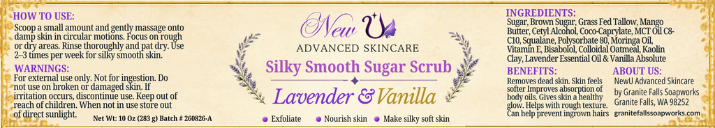 New U Advanced Skincare - Silky Smooth Whipped Sugar Scrub - Lavender & Vanilla