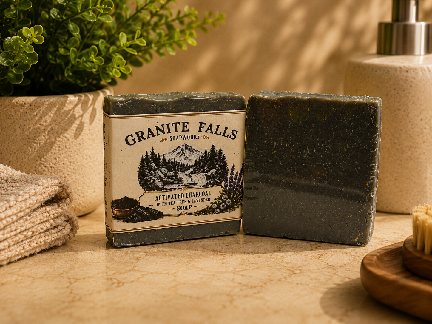 Activated Charcoal w Tea Tree & Lavender Soap