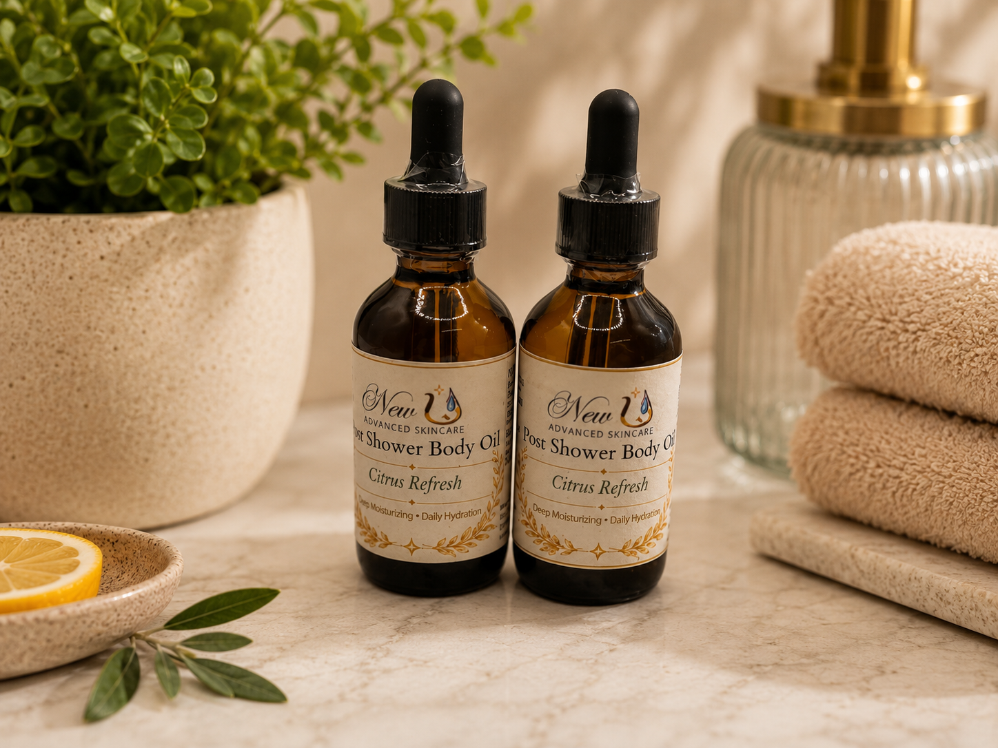 New U Advanced Skincare - Post Shower Body Oil - Citrus Refresh