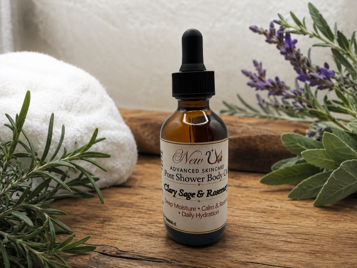 New U Advanced Skincare - Post Shower Body Oil - Clary Sage & Rosemary