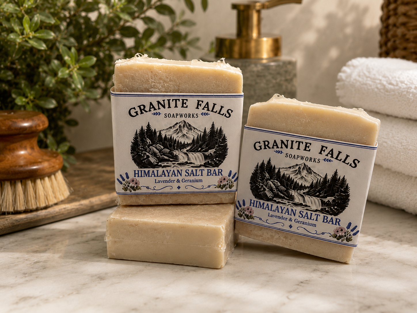Himalayan Salt Bar w Lavender & Geranium Soap