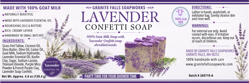 Granite Falls Soapwork - Lavender Confetti Goat Milk Soap