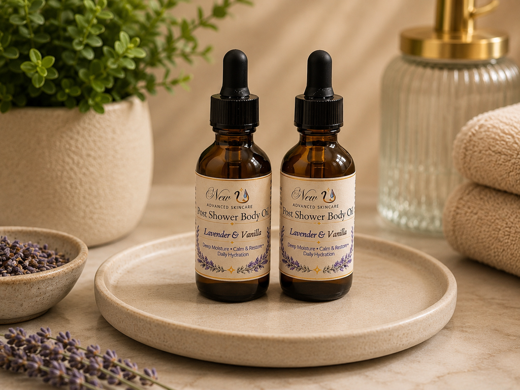 New U Advanced Skincare - Post Shower Body Oil - Lavender & Vanilla