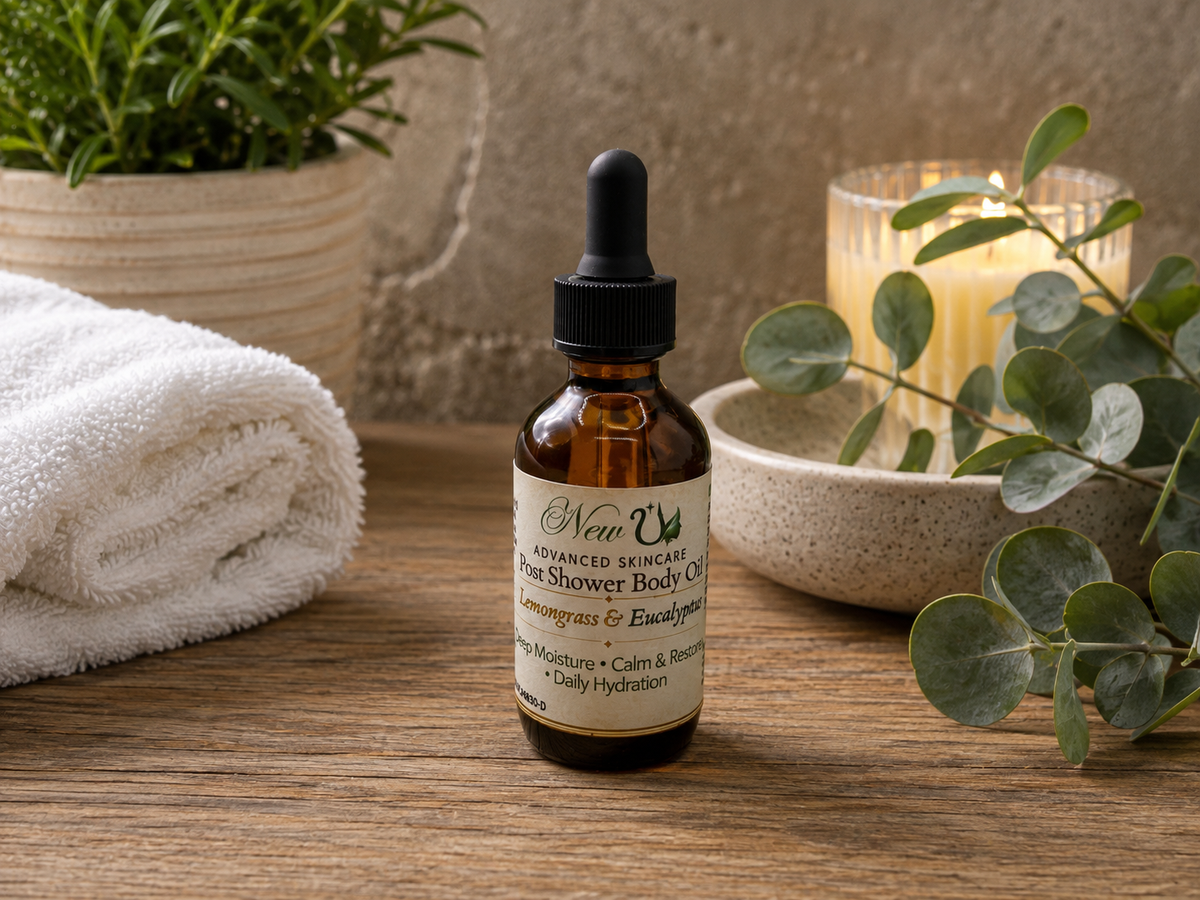 New U Advanced Skincare - Post Shower Body Oil - Lemongrass & Eucalyptus