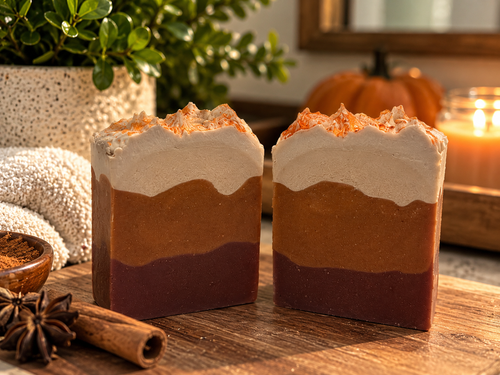 Granite Falls Soapworks - Pumpkin Spice and Vanilla layered Soap