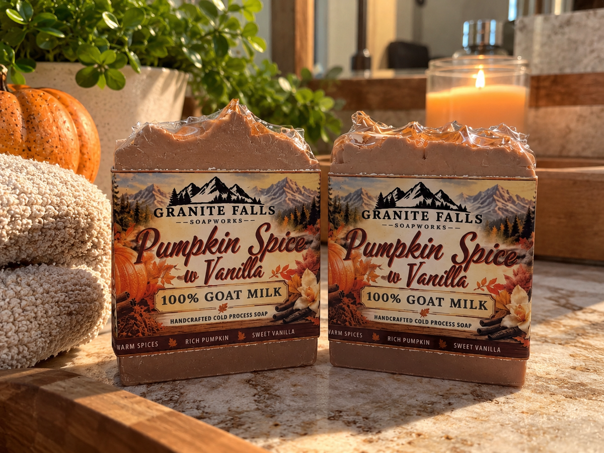 Granite Falls Soapworks - Pumpkin Spice and Vanilla layered Soap