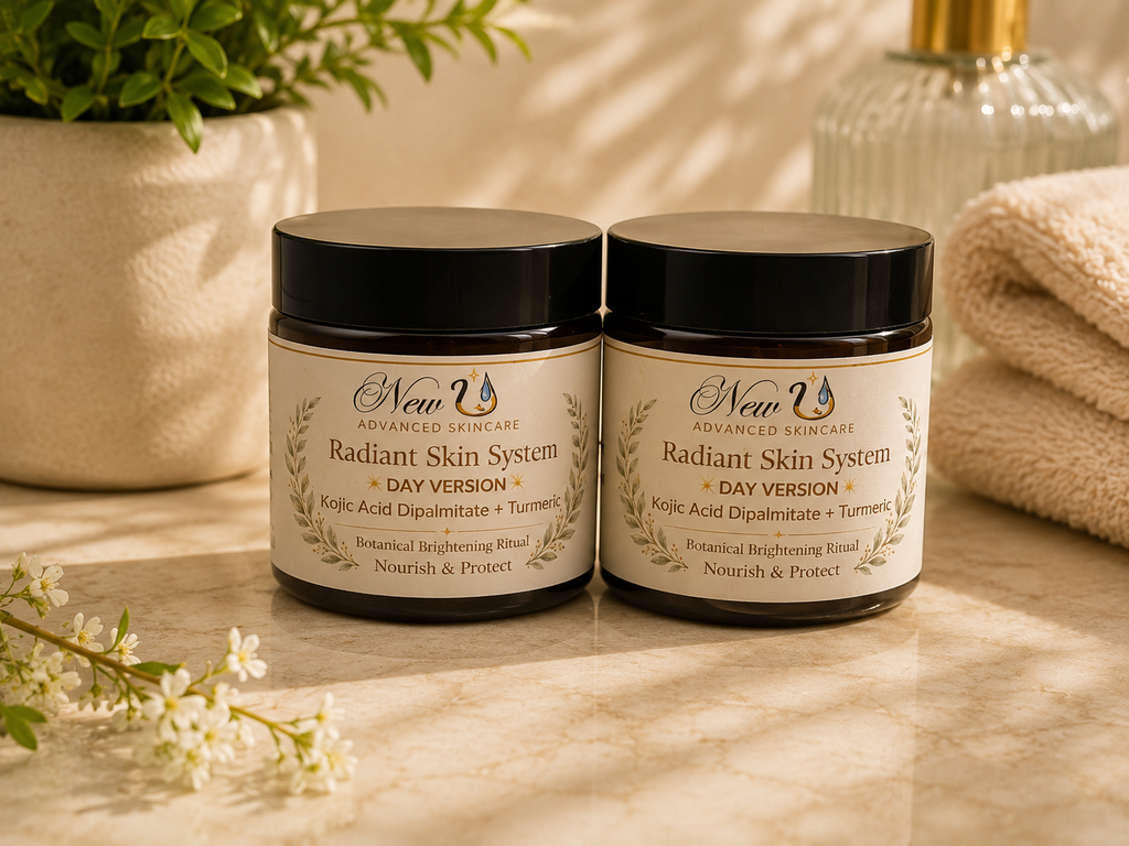New U Advanced Skincare - Radiant Skin System - Day Version w Kojic Acid Dipalmitate & Turmeric