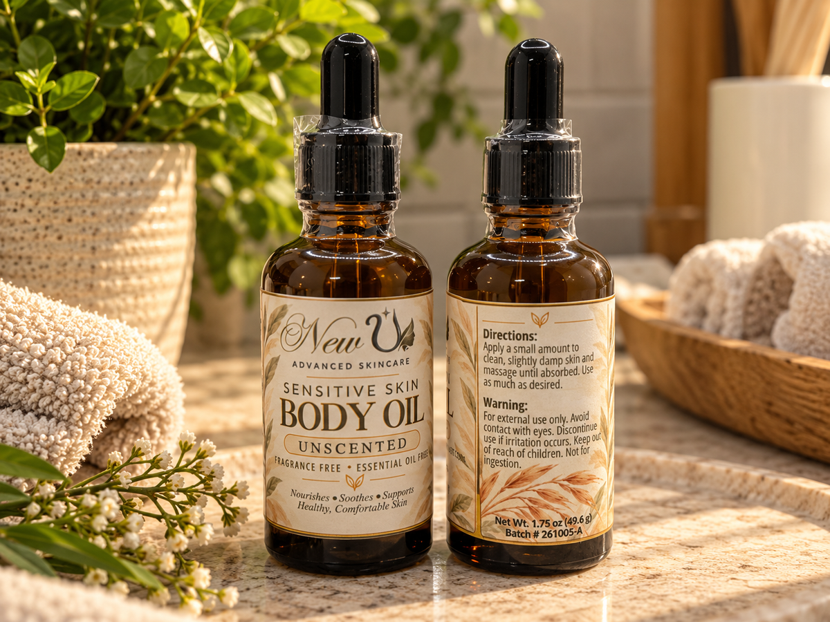 New U Advanced Skincare - Sensitive Skin Body Oil - Unscented