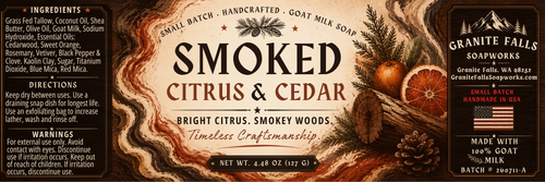 Granite Falls Soapworks- Smoked Citrus Goat Milk Soap