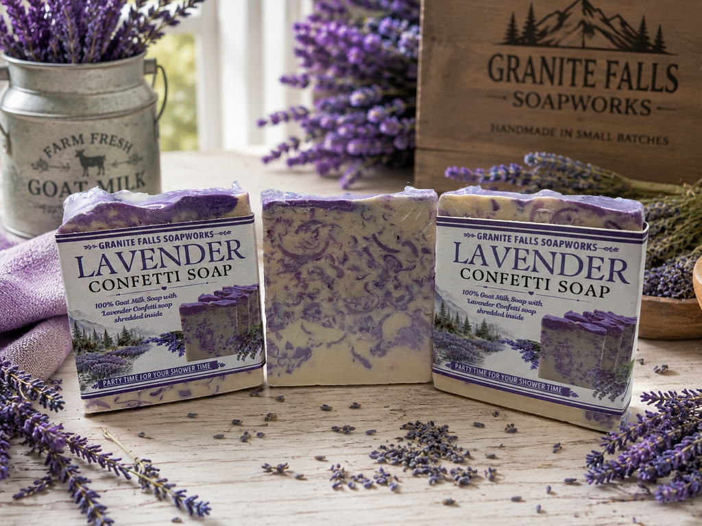 Granite Falls Soapwork - Lavender Confetti Goat Milk Soap