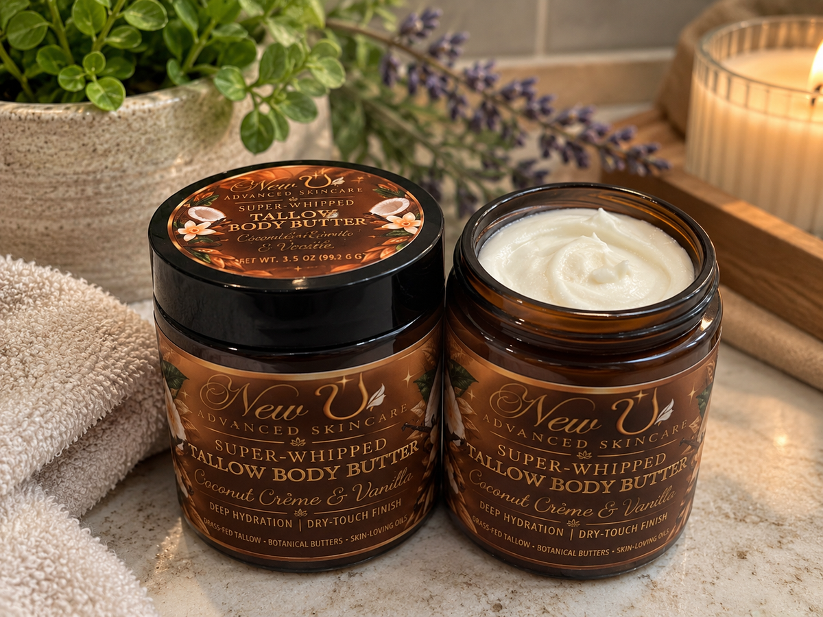 New U Advanced Skincare - Super Whipped Tallow Body Butter - Coconut Cream & Vanilla