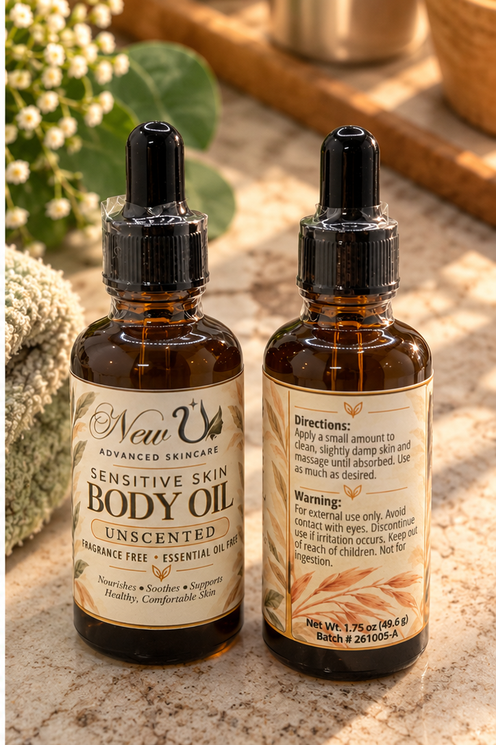 New U Advanced Skincare - Sensitive Skin Body Oil - Unscented